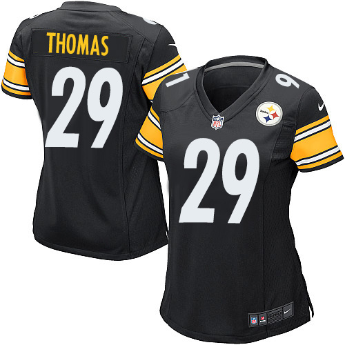 Women's Game Shamarko Thomas Nike Jersey Black Home - #29 NFL Pittsburgh Steelers